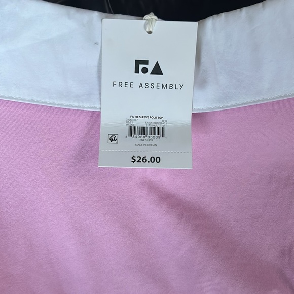 Free Assembly Women's Tie Sleeve Polo Top New with tags size Large  🤩 - Picture 9 of 9